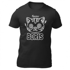 Tričko Svítící KOCOUREK BORIS - černé