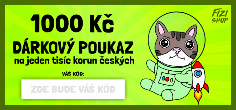 Elektronický dárkový poukaz FIZIshop.cz na nákup zboží v hodnotě 1000 Kč