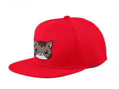 Snapback kocourek Boris - červená