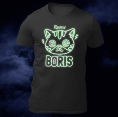 Tričko Svítící KOCOUREK BORIS - černé