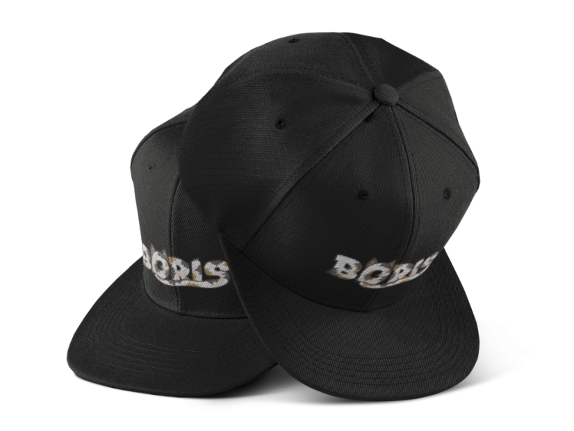 Snapback CHLUPATÝ BORIS s výšivkou - černý