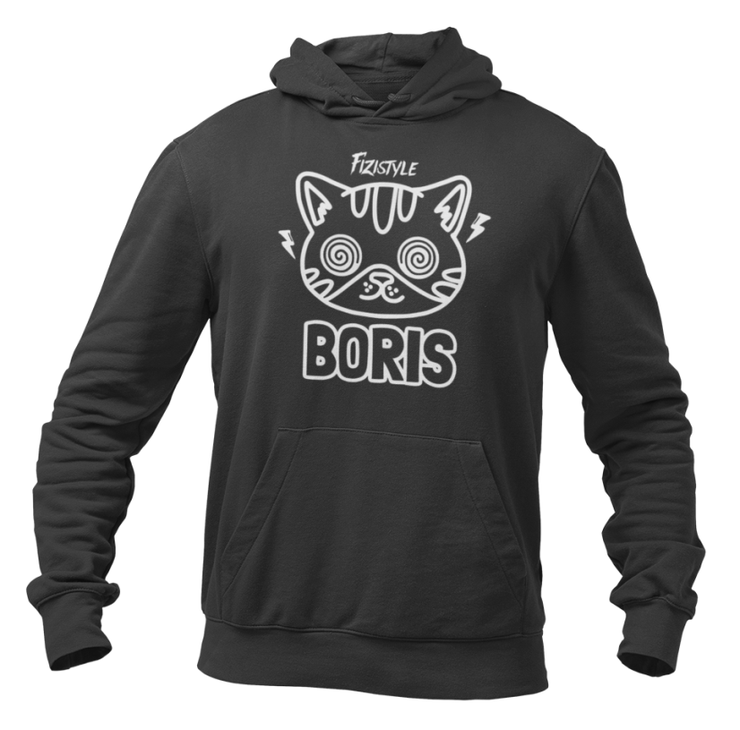 Mikina Svítící KOCOUREK BORIS - černá - Velikost: Dospělé - M