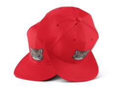 Snapback kocourek Boris - červená