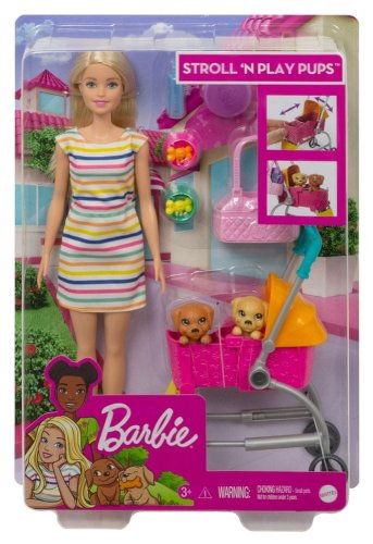 Barbie Panenka na vycházce s pejskem